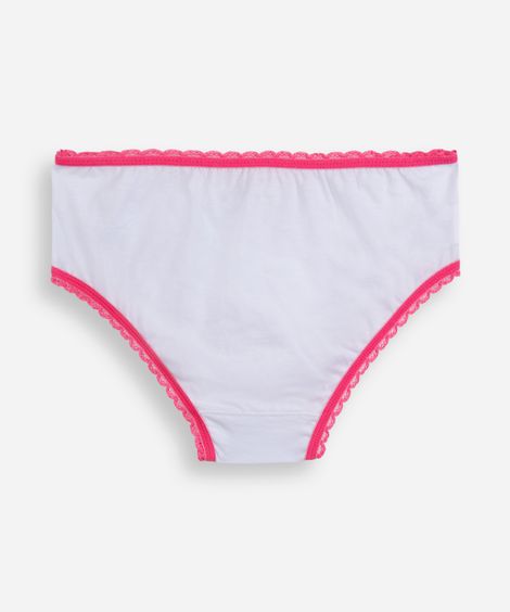 kit de 3 calcinhas infantis de algodão estampadas lupo rosa