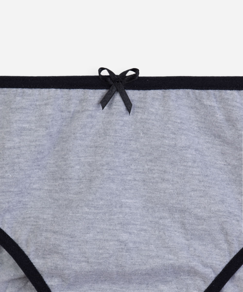 kit de 3 calcinhas infantis de algodão lupo preto