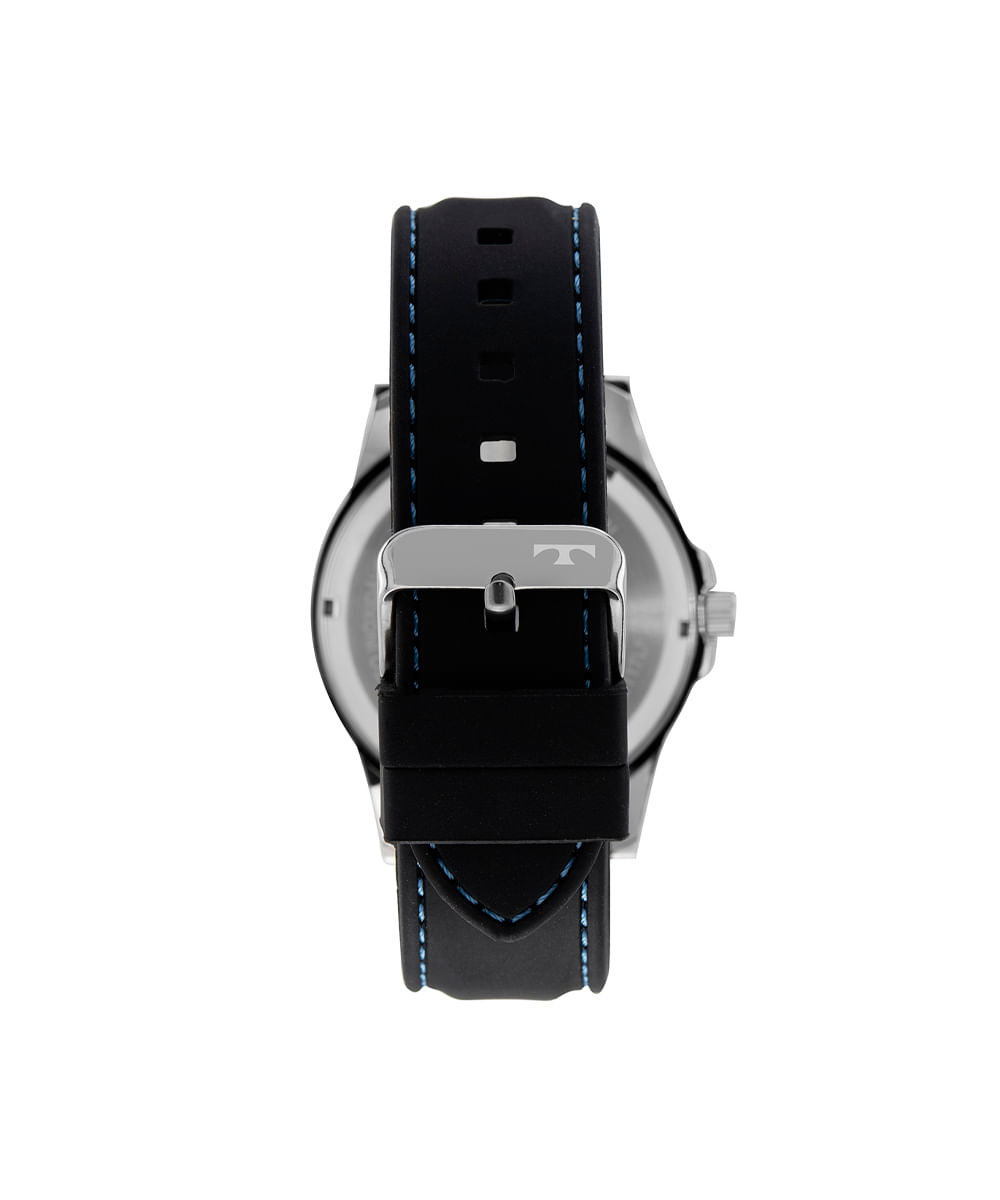 kit relógio masculino technos analógico 2117lffk1p prateado