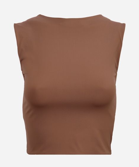 blusa juvenil de poliamida marrom