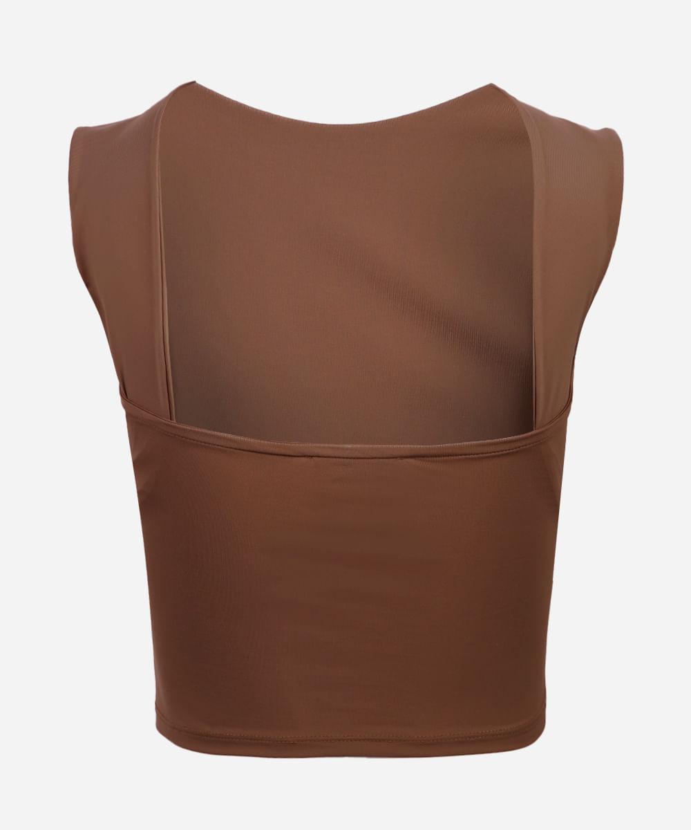 blusa juvenil de poliamida marrom