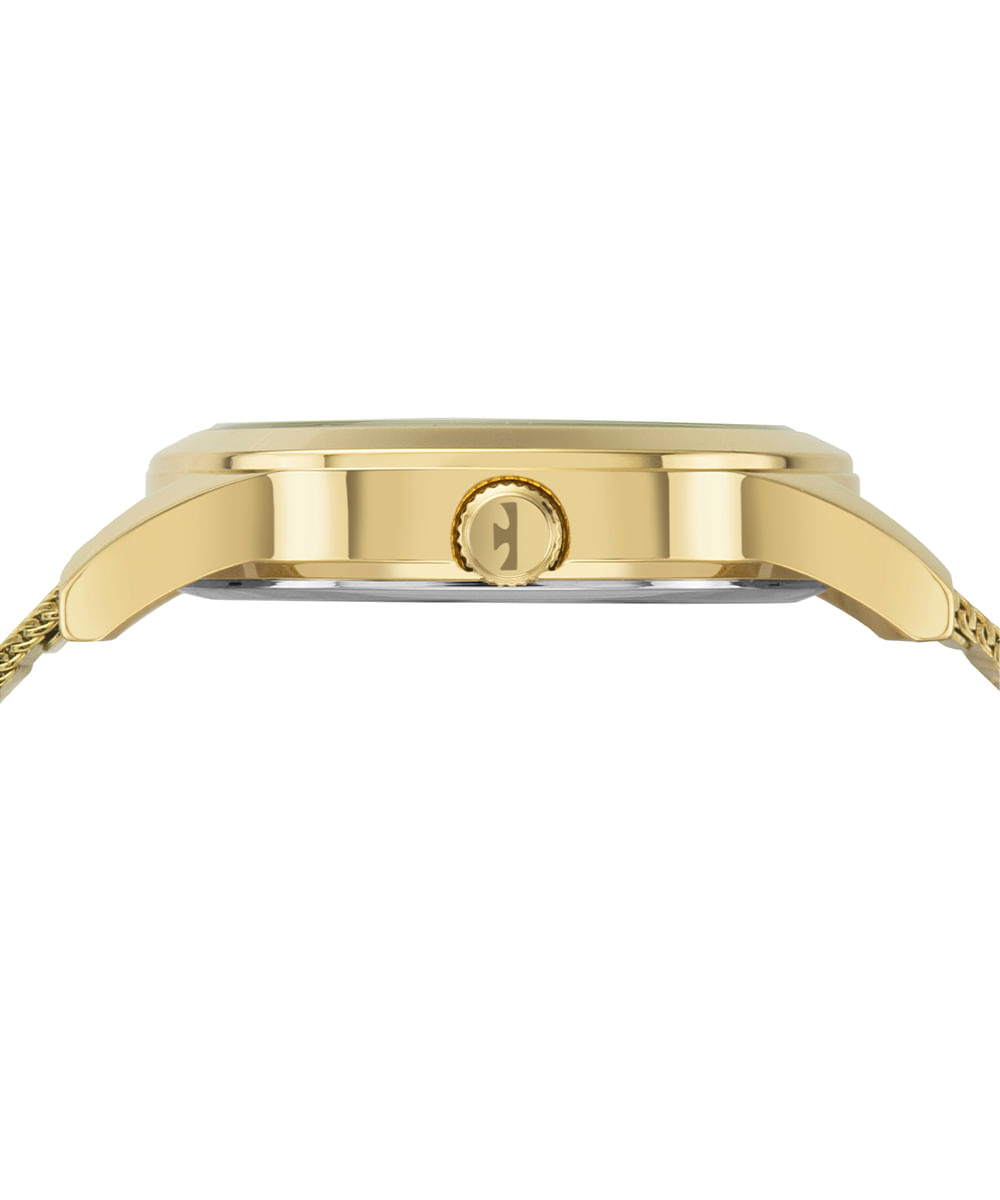 kit relógio feminino technos analógico 2035musk1x dourado