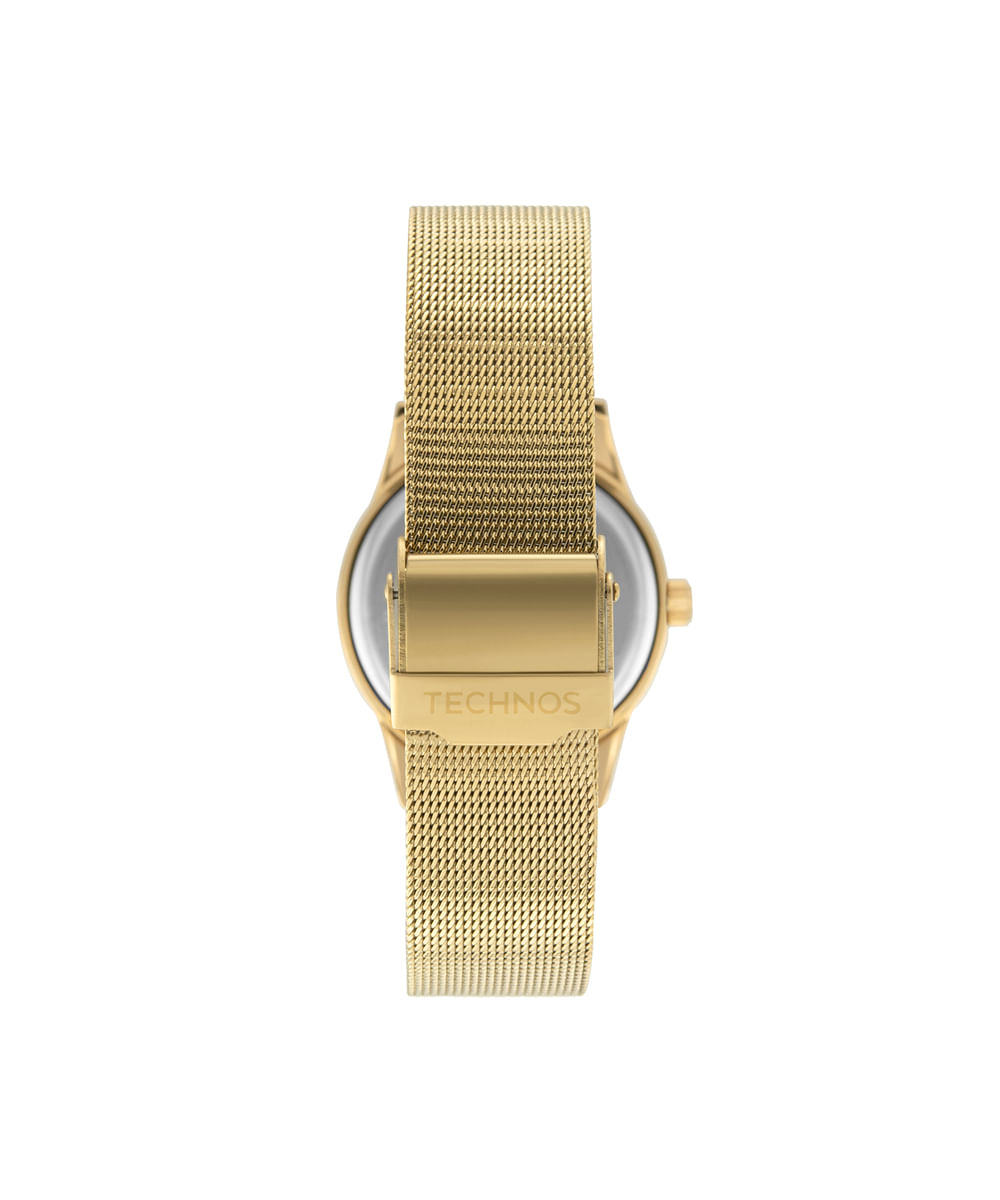 kit relógio feminino technos analógico 2035musk1x dourado