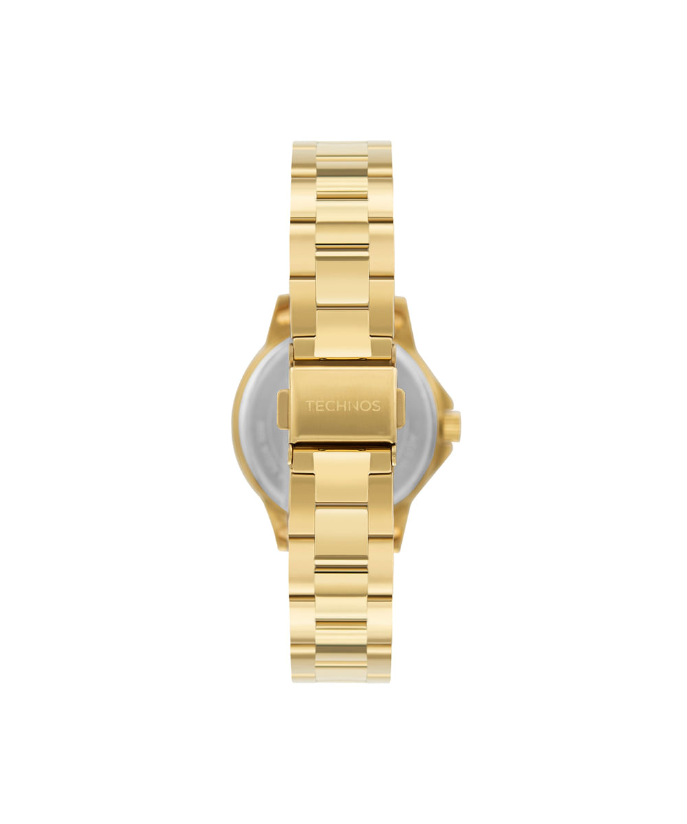 kit relógio feminino technos analógico 2035mtpk1x dourado