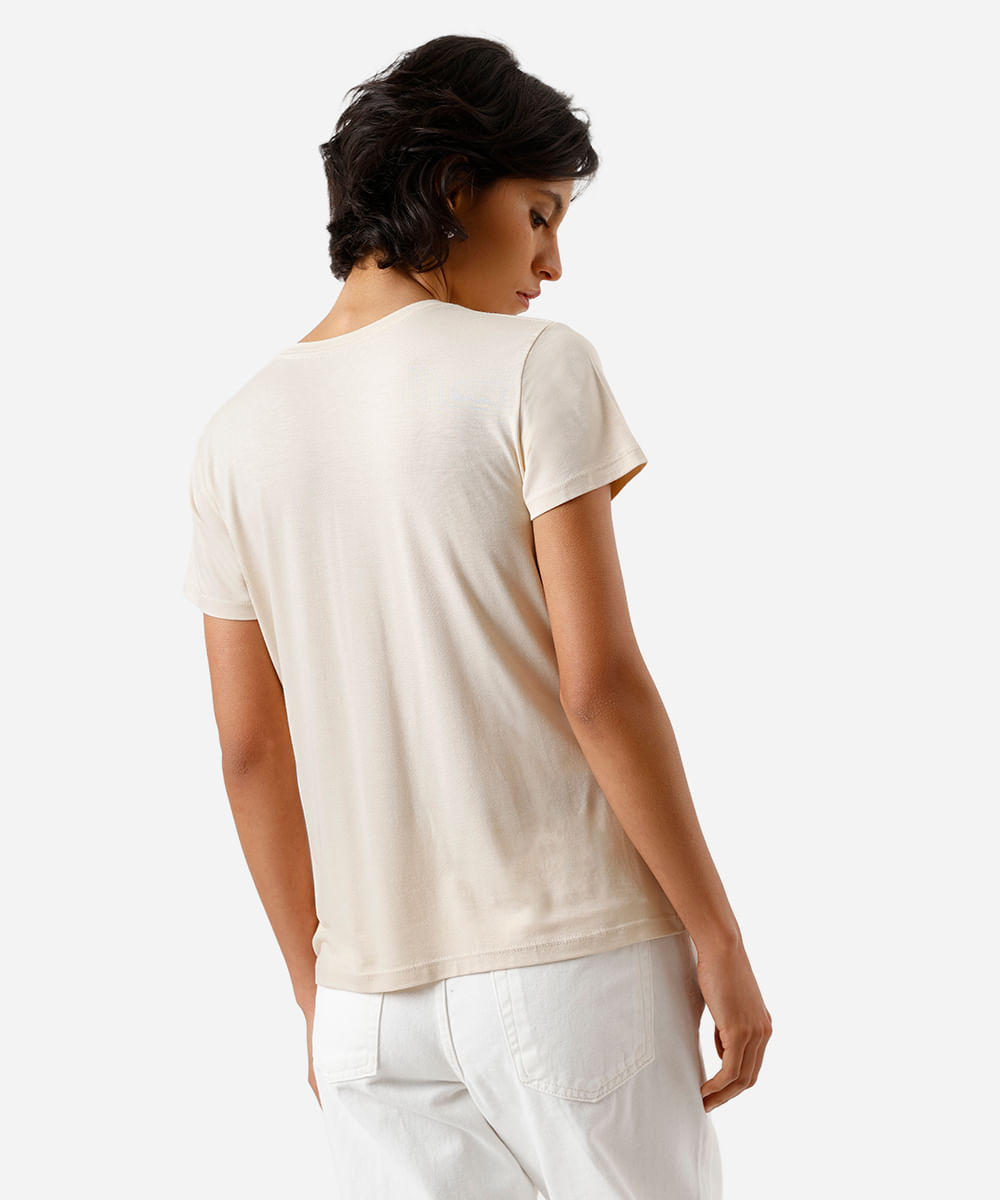 camiseta feminina manga curta airtech bege