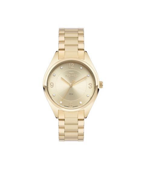 kit relógio feminino technos analógico 2036mtrk1d dourado