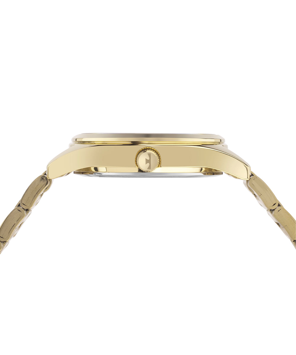kit relógio feminino technos analógico 2036mtrk1d dourado