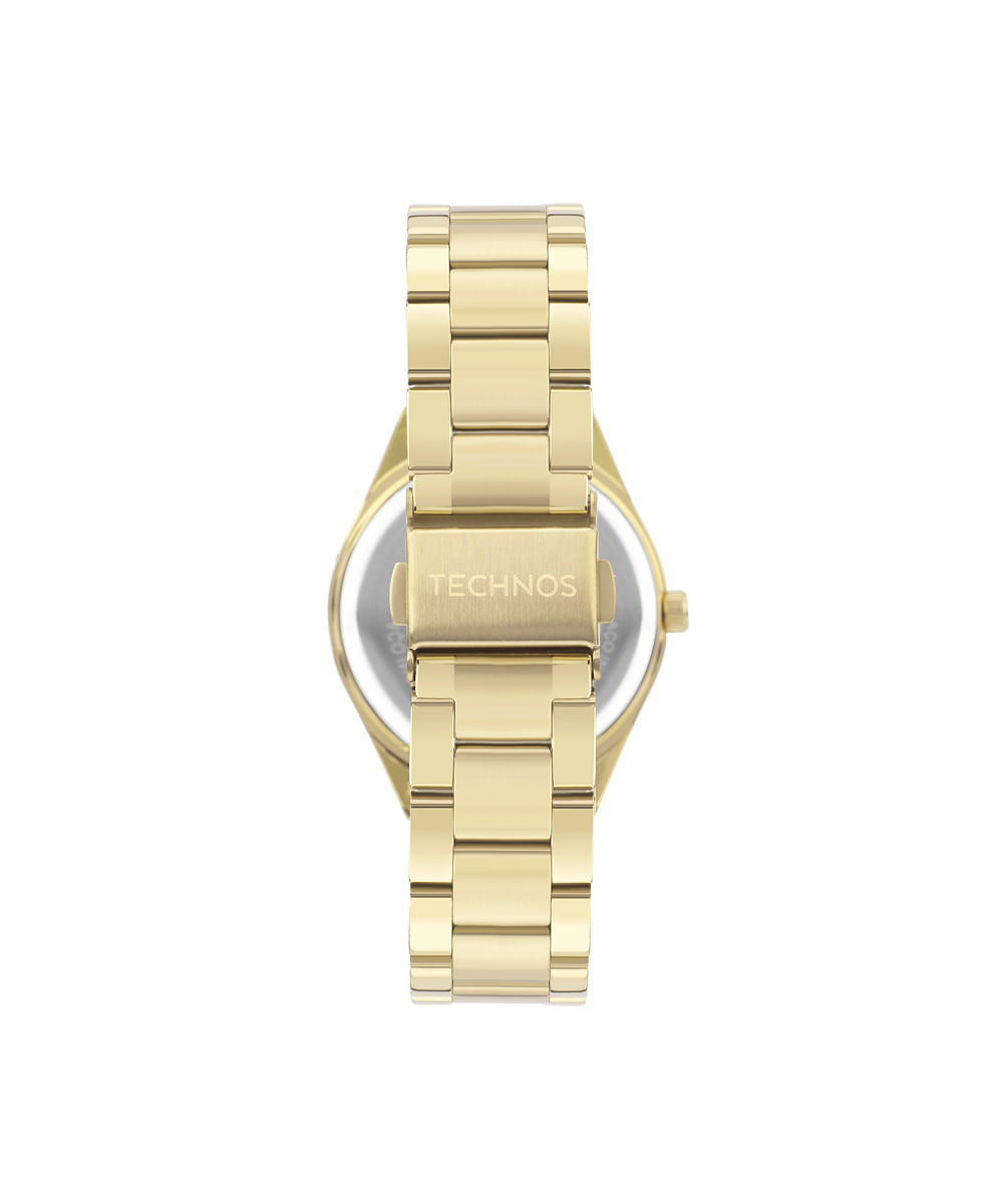 kit relógio feminino technos analógico 2036mtrk1d dourado