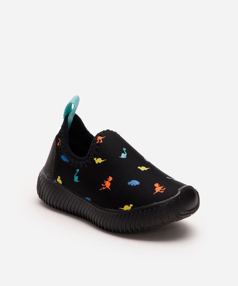 tênis infantil dino com luz calce fácil ace preto