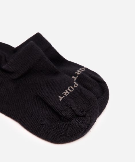 kit de 2 meias cano curto infantis lupo preto