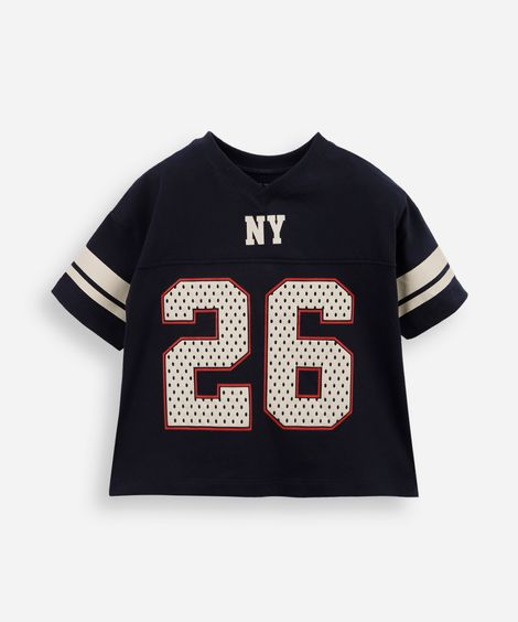 camiseta infantil futebol americano azul