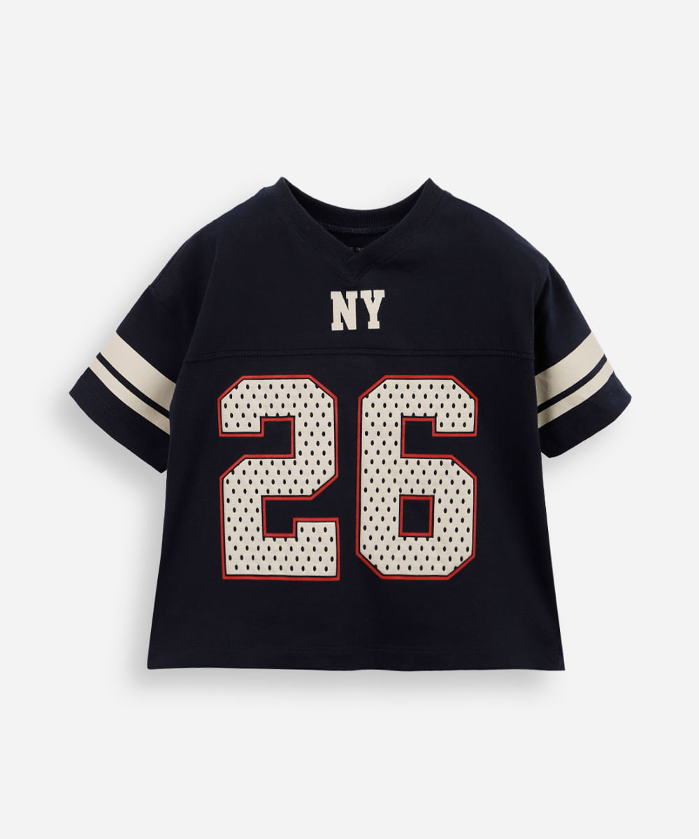 camiseta infantil futebol americano azul
