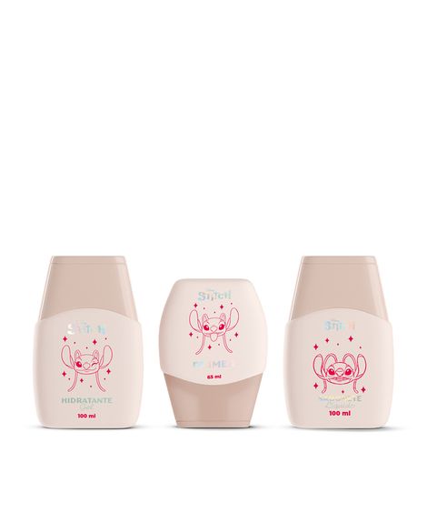 kit angel e stitch sabonete líquido primer hidratante gel facial