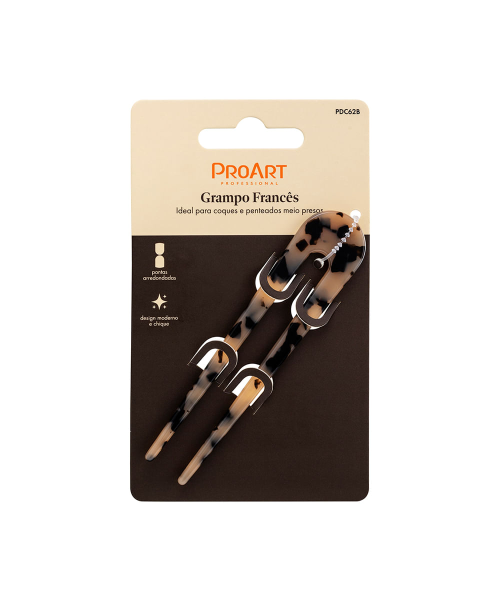 grampo para cabelo proart francês tortoise
