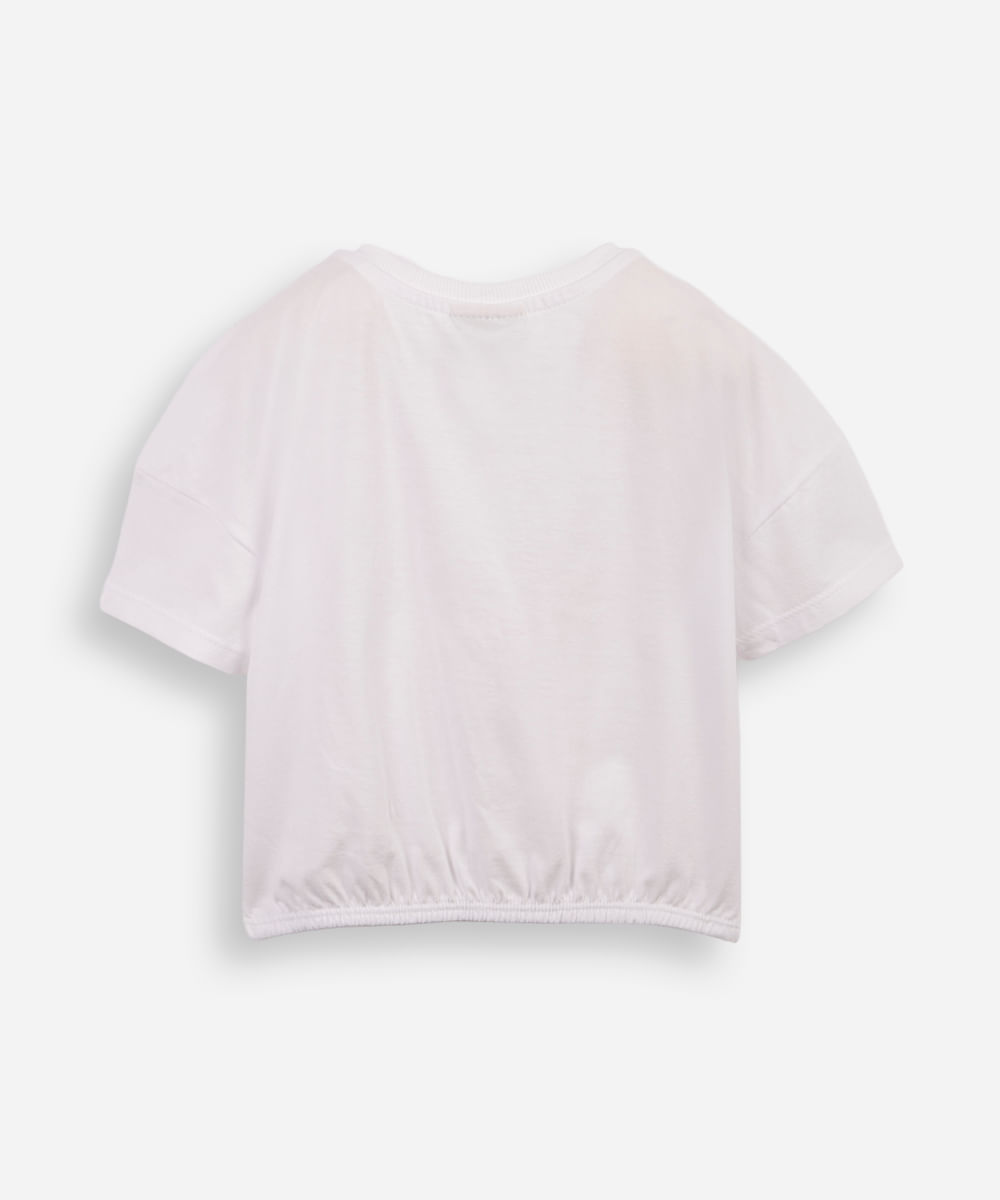 camiseta infantil com elástico limões off white
