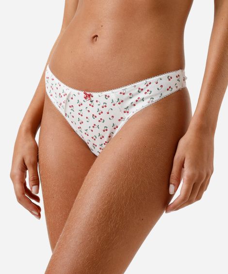 kit de 3 calcinhas femininas fio dental algodão - sortido (kit)