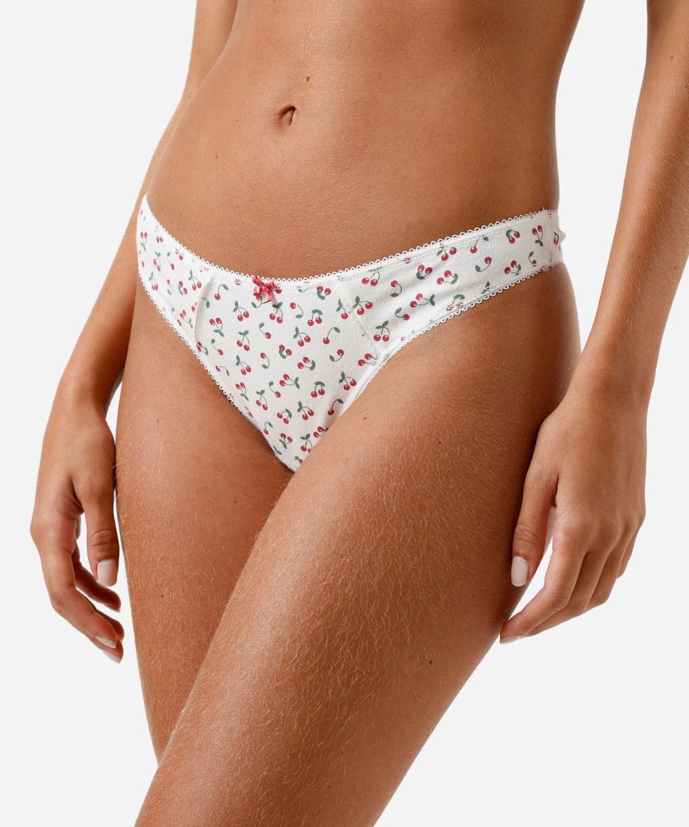 kit de 3 calcinhas femininas fio dental algodão - sortido (kit)