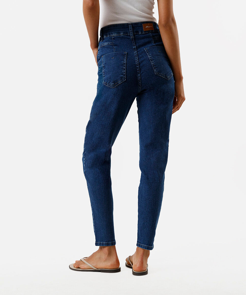 calça mom feminina jeans sawary azul