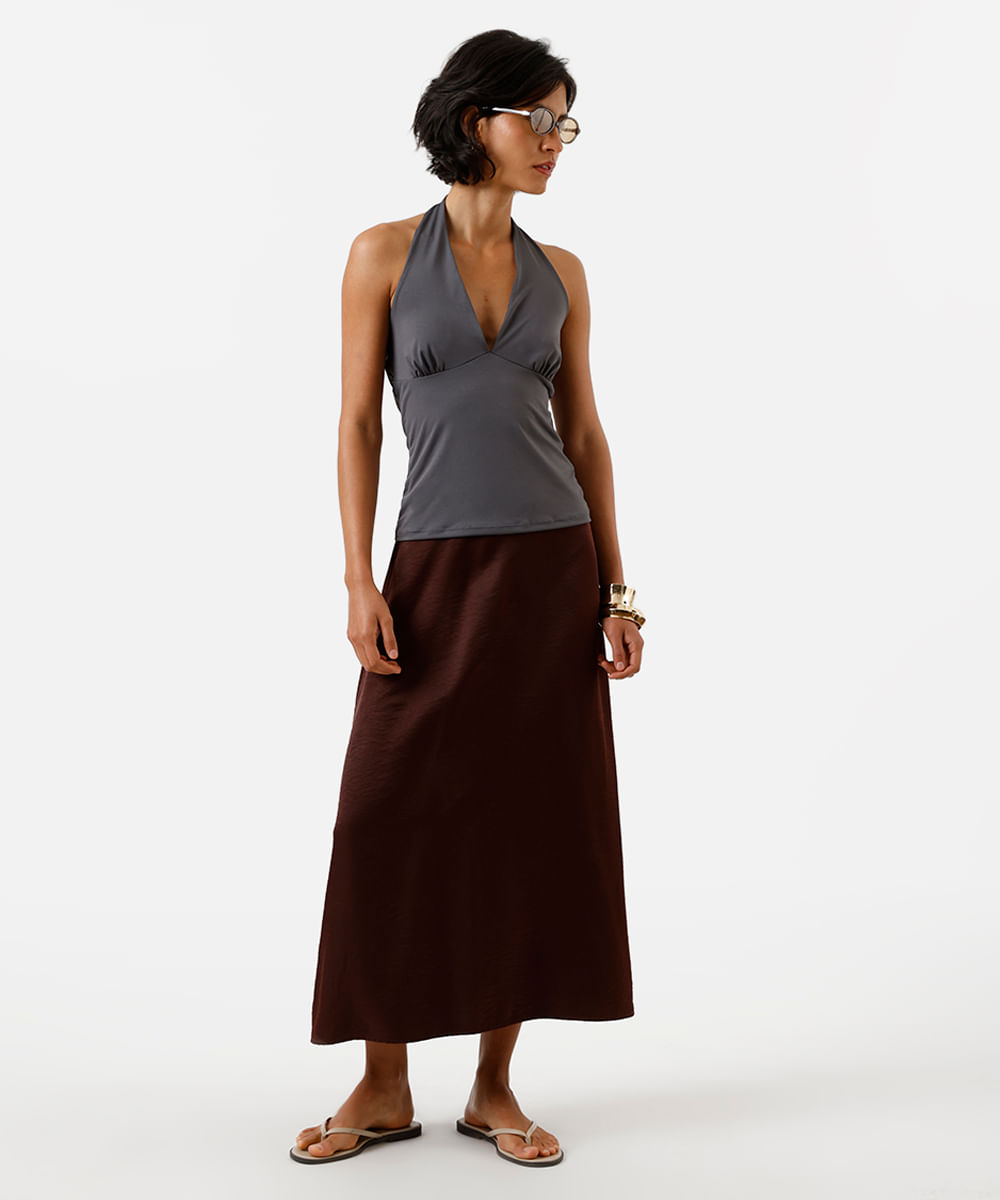 blusa frente única feminina  cinza