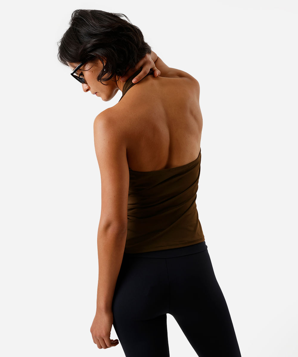 blusa frente única feminina  marrom