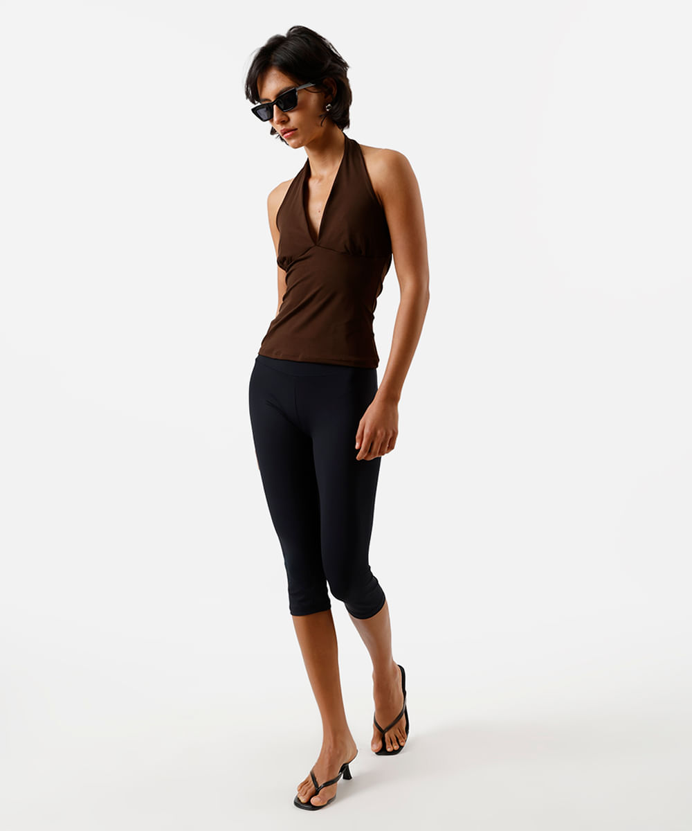 blusa frente única feminina  marrom