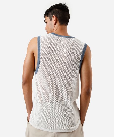 regata masculina de tricot off white