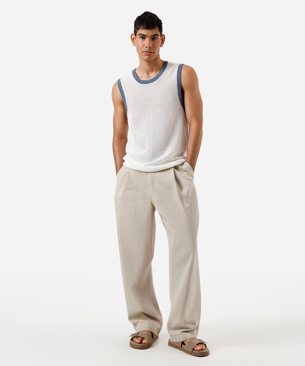 regata masculina de tricot off white