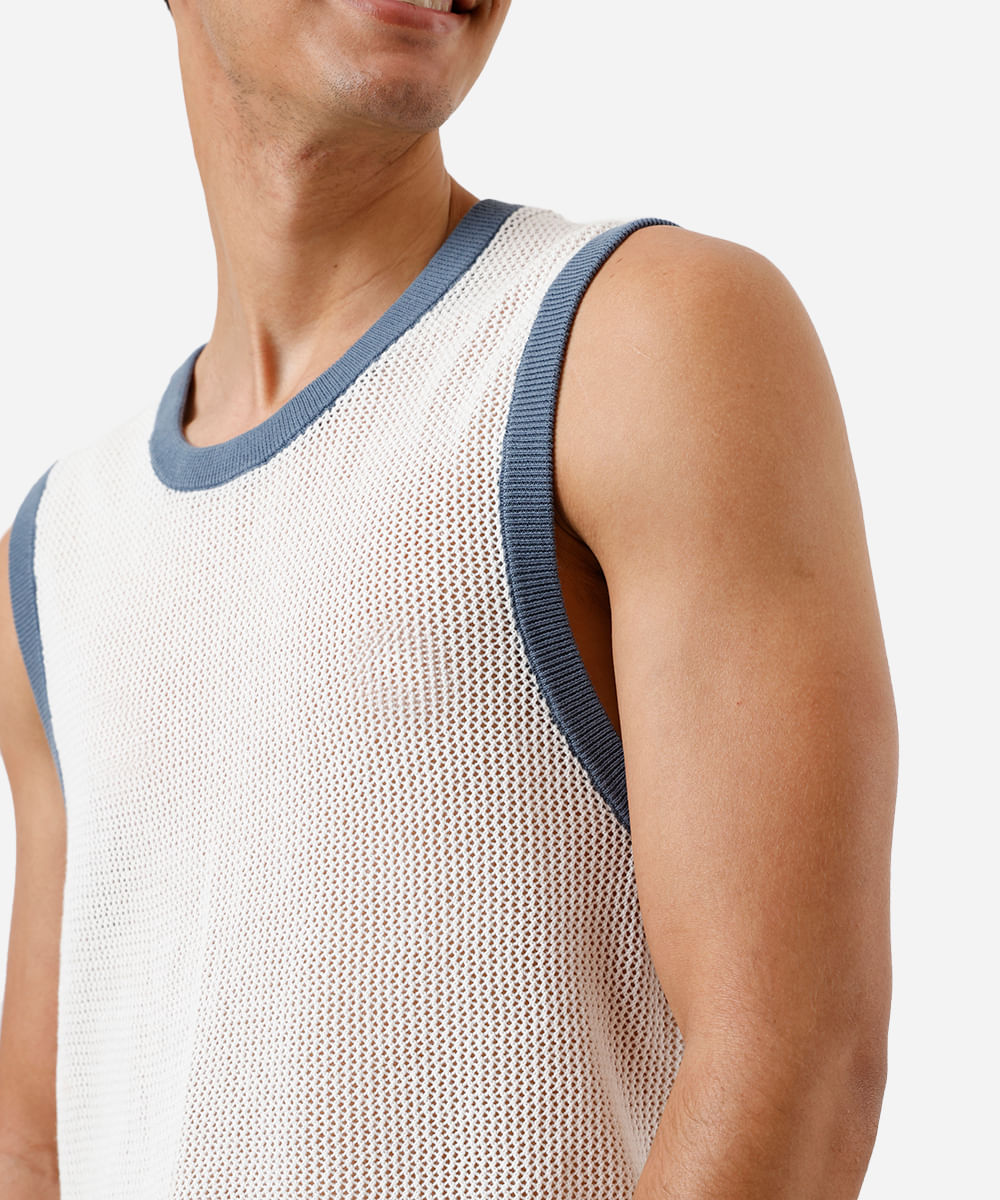 regata masculina de tricot off white