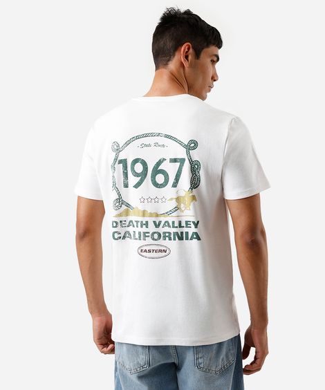 camiseta masculina fit death valley Califórnia western off white