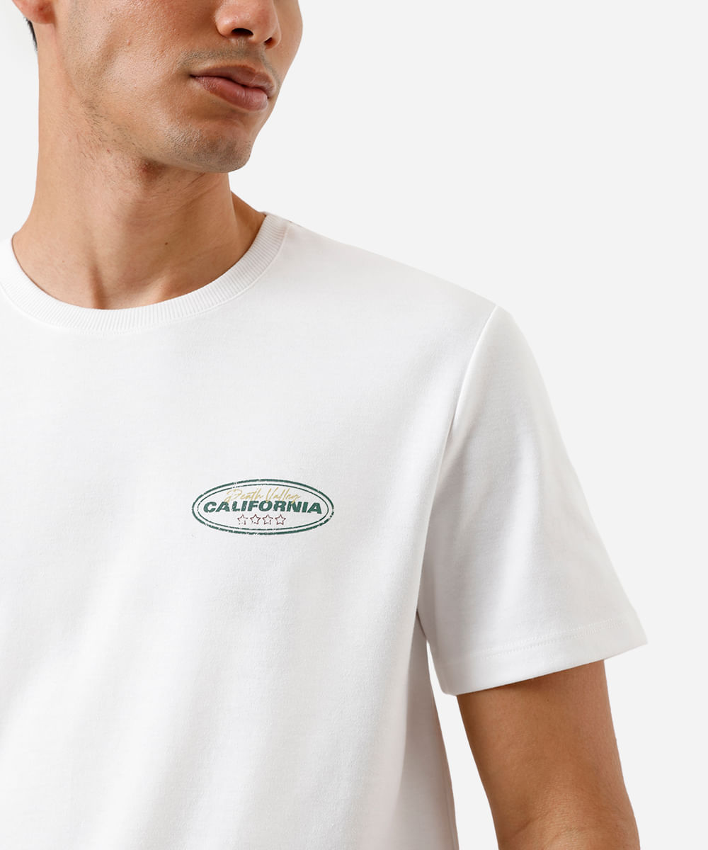 camiseta masculina fit death valley Califórnia western off white