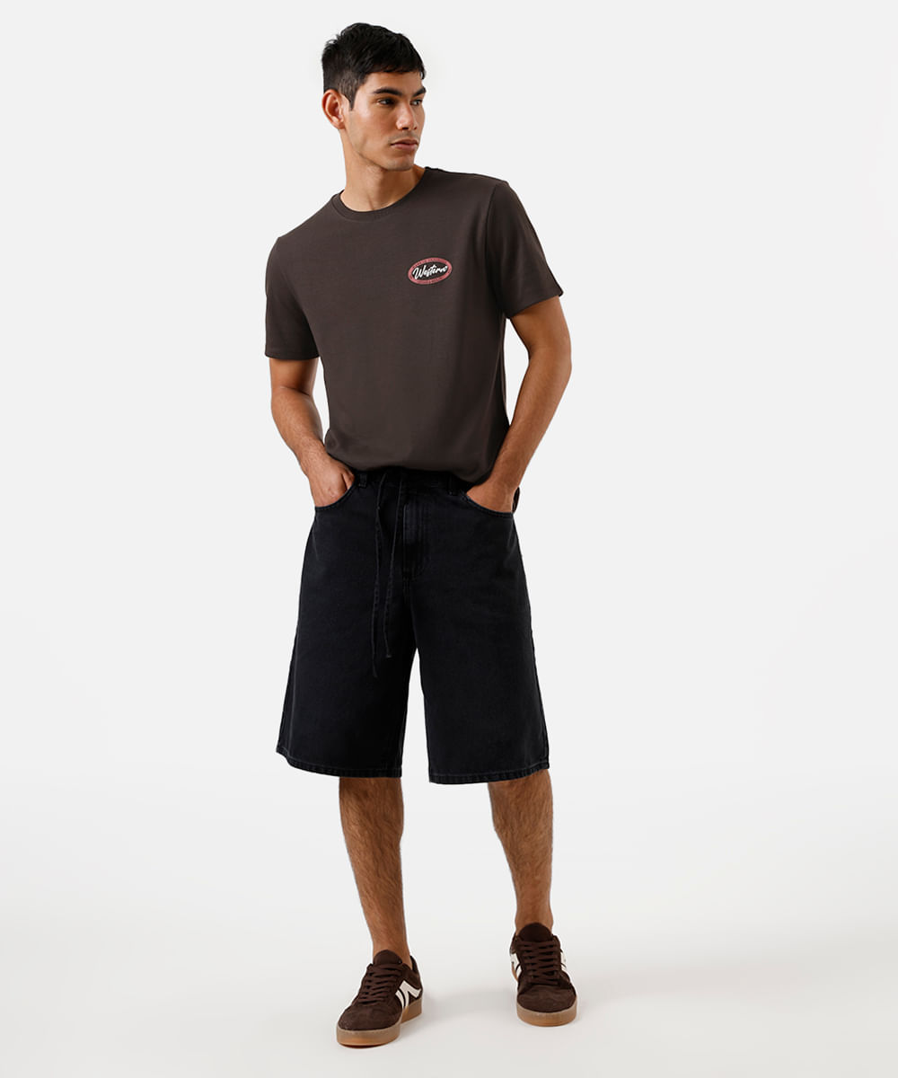 camiseta masculina fit western work in progress marrom