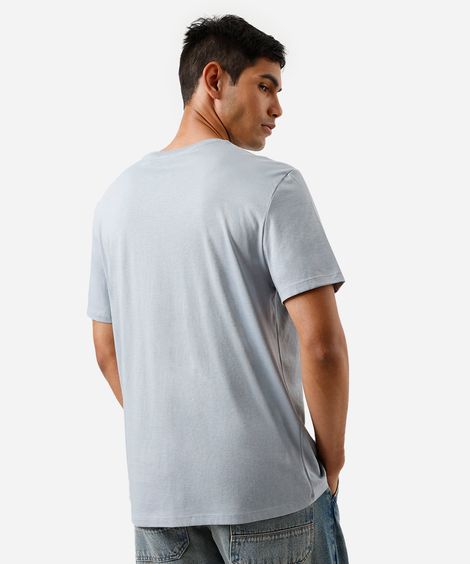 camiseta masculina de algodão pima manga curta azul