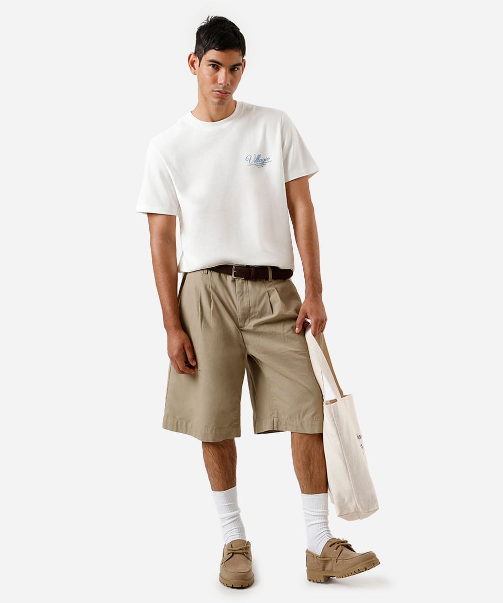 camiseta masculina de algodão estampada off white