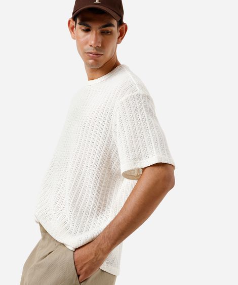 camiseta box masculina de tricot off white