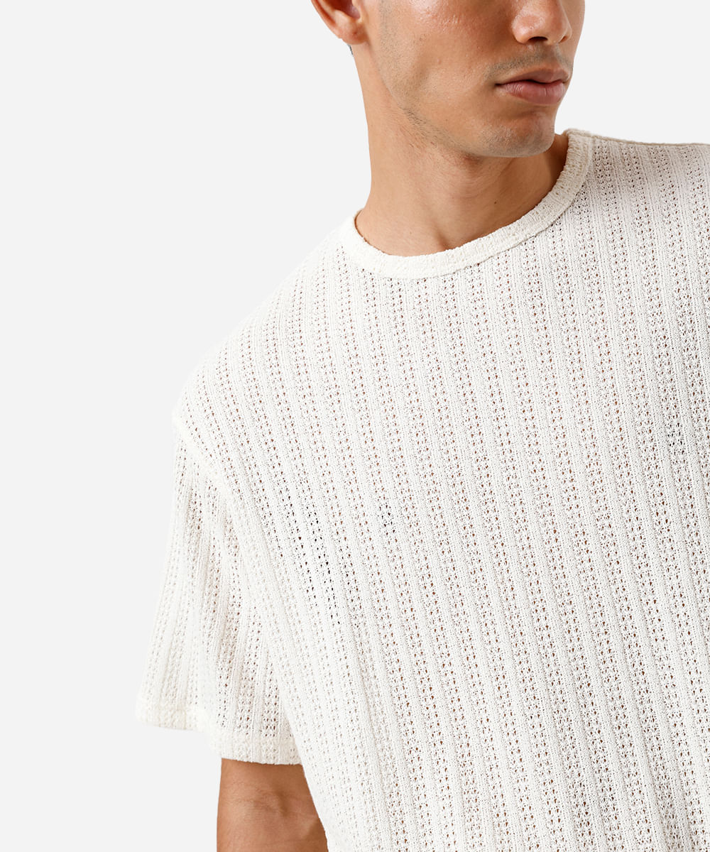 camiseta box masculina de tricot off white