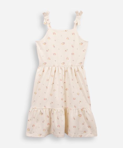 vestido infantil liberty marias alças amarração bege
