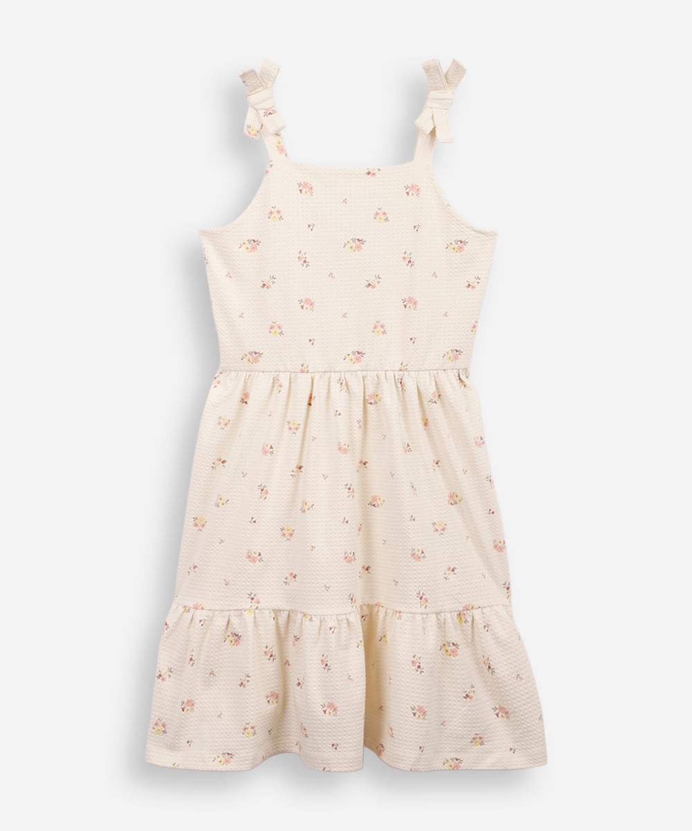 vestido infantil liberty marias alças amarração bege