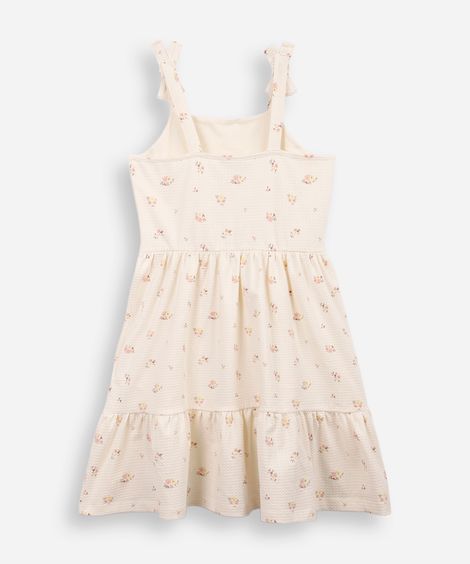 vestido infantil liberty marias alças amarração bege