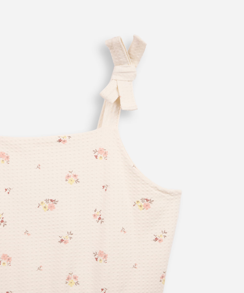 vestido infantil liberty marias alças amarração bege