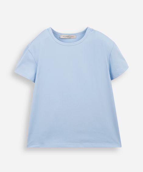 blusa infantil de poliamida manga curta azul