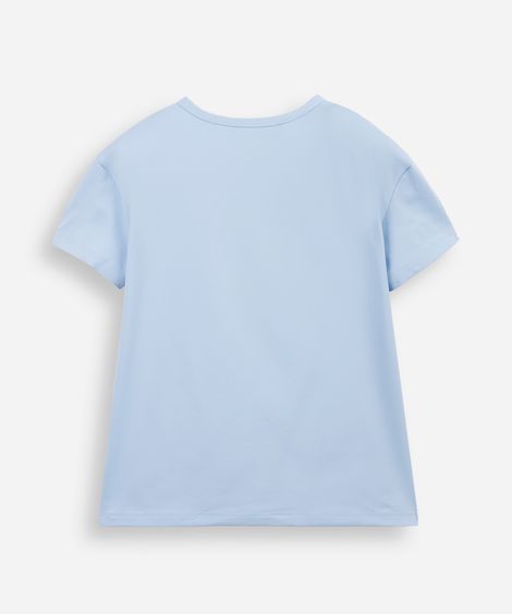 blusa infantil de poliamida manga curta azul