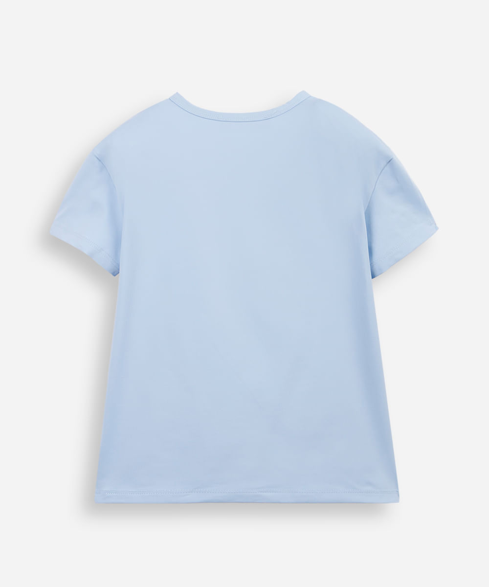 blusa infantil de poliamida manga curta azul