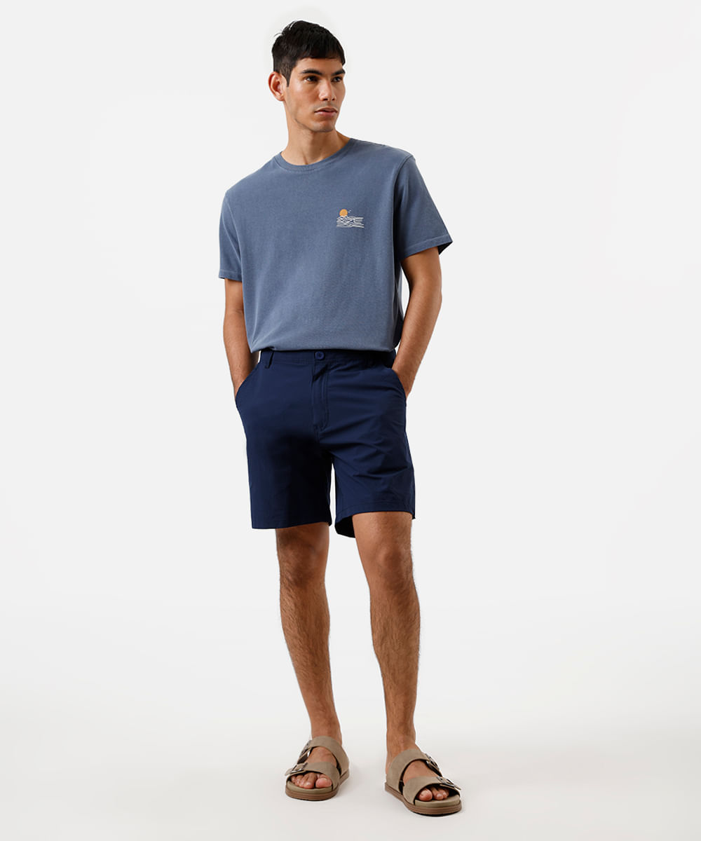 short boardshort masculino texturizado azul