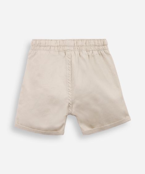 bermuda infantil sarja com bolsos bege