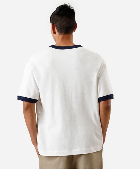 camiseta masculina de algodão sardinhas off white
