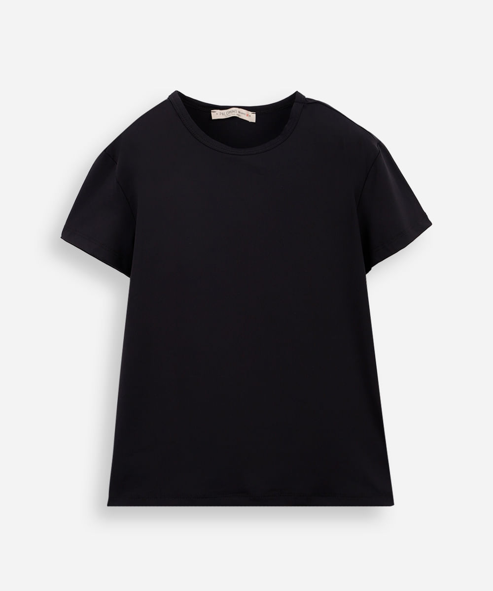 blusa infantil de poliamida manga curta preta