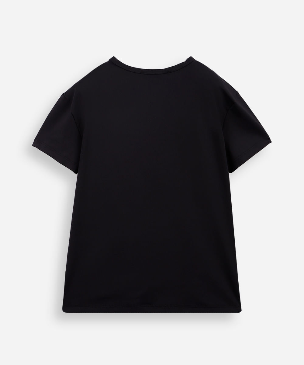 blusa infantil de poliamida manga curta preta