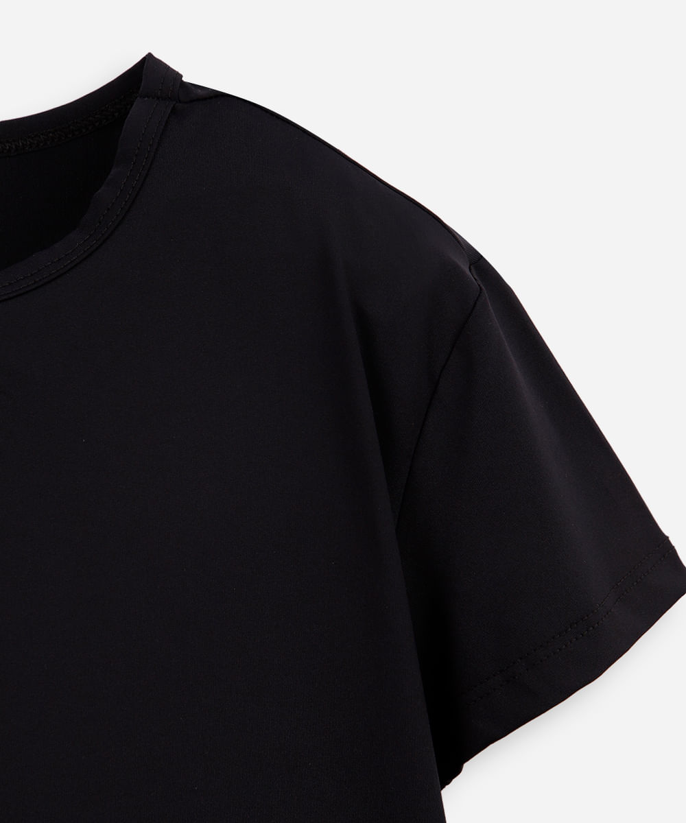 blusa infantil de poliamida manga curta preta