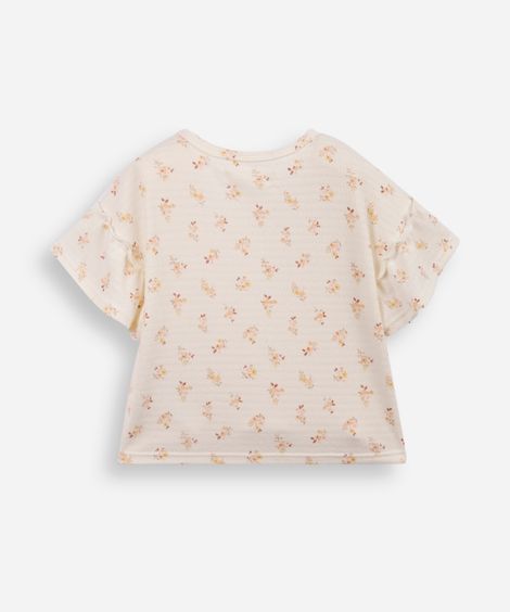 blusa infantil liberty manga babado bege
