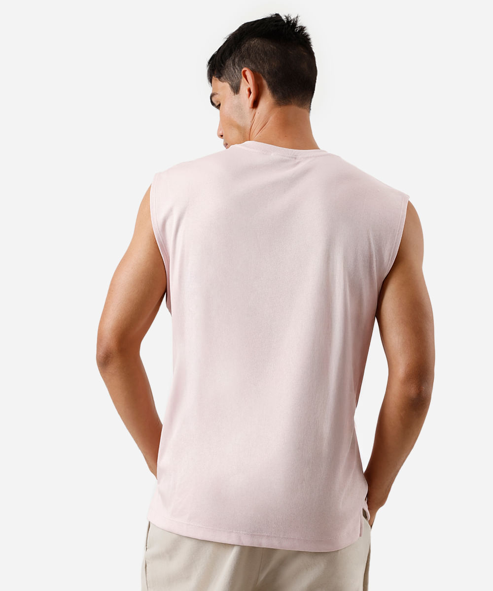 regata masculina de algodão peruano rosa